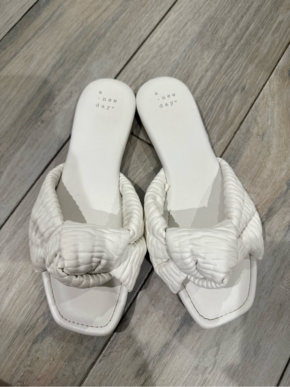 a new day White Braided Knot Slide Sandals
